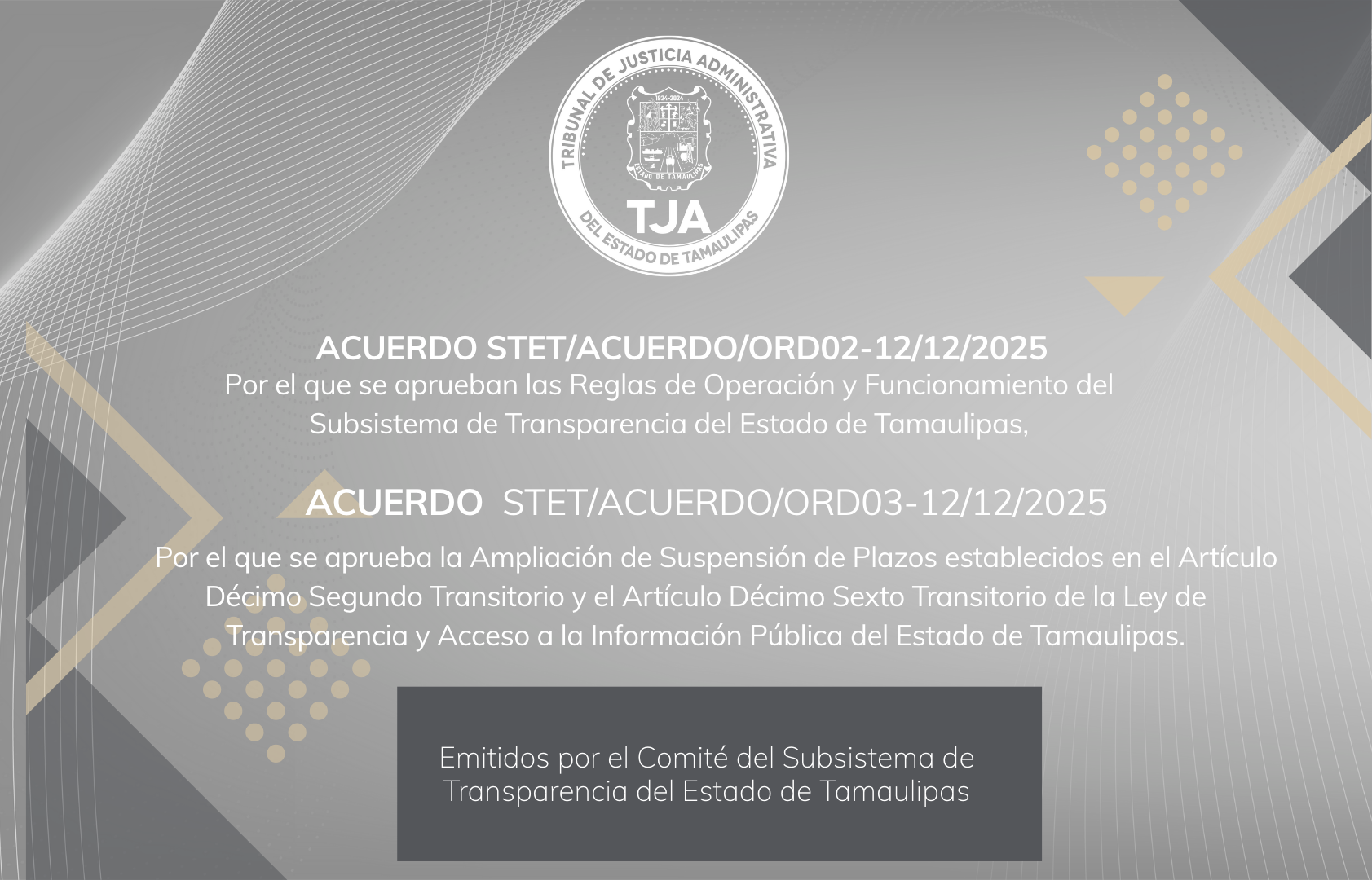 Acuerdos del Subsistema de Transparencia del Estado de Tamaulipas