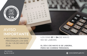 AVISO IMPORTANTE, suspensión de labores