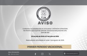 Aviso: Primer periodo vacacional